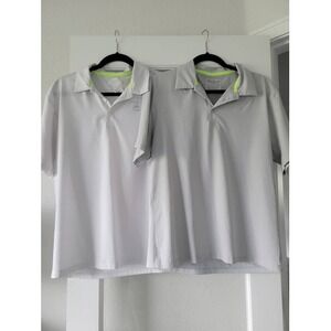 Two Loco Skailz‎ Fishing Shirts Polo Style Size Small Gray White